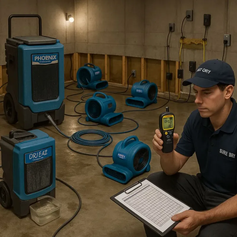 Structural Drying and Dehumidification process in Cherryvale, KS